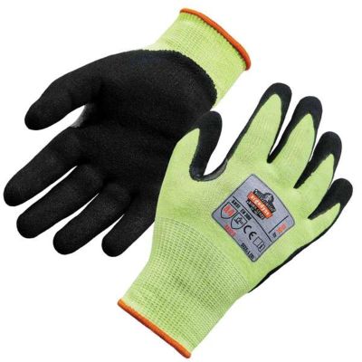 ERG17814 image(0) - Ergodyne 7041 L Lime Nitrile-Coated Level 4 Cut Gloves