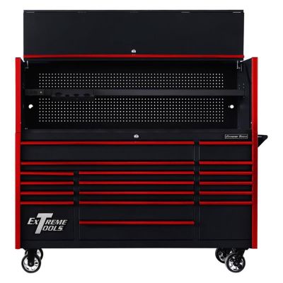 EXTDX7218HRKR image(0) - DX 72" Hutch & 17 Drawer Roller Cabinet Combo, Black