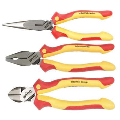 WIH32981 image(0) - Wiha Tools 3 Piece Insulated Industrial Pliers-Cutters Set