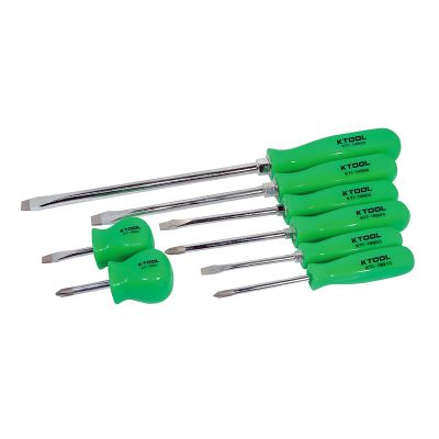 KTI19900 image(0) - K Tool International 8-Piece Screwdriver Set with Green Square Handles