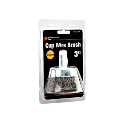 WLMW1214C image(0) - Wilmar Corp. / Performance Tool 3" Cup Wire Brush - Coarse