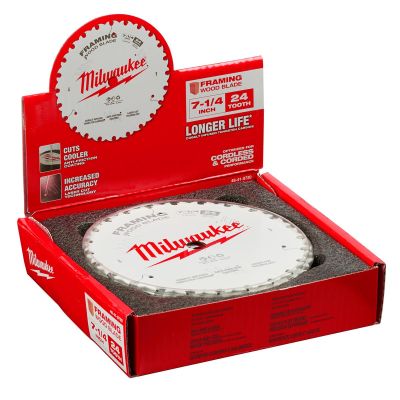 MLW48-41-0720 image(0) - Milwaukee Tool 7-1/4" 24T Framing Circular Saw Blades Bulk 10