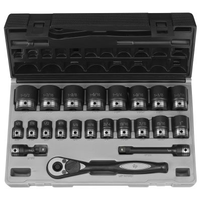 GRE82222 image(0) - Grey Pneumatic 1/2" Dr. 22pc Fractional Duo-Socket Set - 12 Pt.