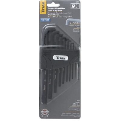 TIT12738 image(0) - TITAN 9-PC METRIC LOW PROFILE HEX KEY SET