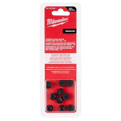 MLW49-16-0103 image(0) - Milwaukee Tool Jobsite Earbuds Foam Ear Tip Kit - M