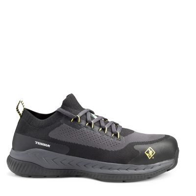 VFI4T8NBY-7 image(0) - Workwear Outfitters Terra Eclipse Athletic Work Shoe Black/Yellow EH Composite Toe Size 7