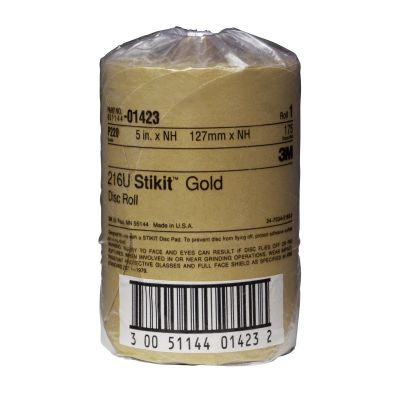 MMM1423 image(0) - 3M GOLD DISC ROLLS STIKIT P220 5IN 175/ROLL