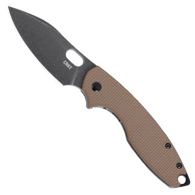 CRK5317B image(0) - CRKT (Columbia River Knife) Pilar III Brown Everyday Carry Folding Knife: Drop Point with D2 Steel Blade, G10 Handle, Frame Lock