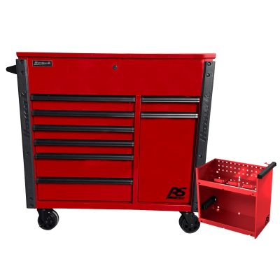 HOMRD06044080 image(0) - 44in 8-Drawer Service Cart w/Power Tool Holder Drawer-Red
