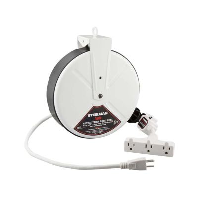 JSP98483 image(0) - Steelman Electric Reel, 30' Cord, White, 13 amp T-Tap