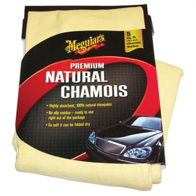 MEGX2200 image(0) - Meguiar's Automotive CHAMOIS SUPER THICK NATURAL 5.0 SQ FT