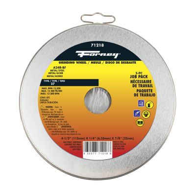 FOR71218 image(0) - Forney Industries 5-Pack of Forney 71877 (4-1/2 in Metal Grinding Wheel)