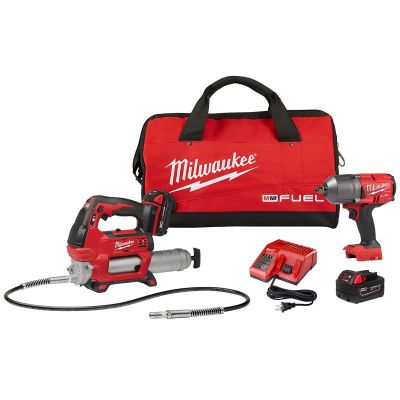 MLW2767-22GR image(0) - Milwaukee Tool M18 FUEL HTIW w/ Grease Gun Kit