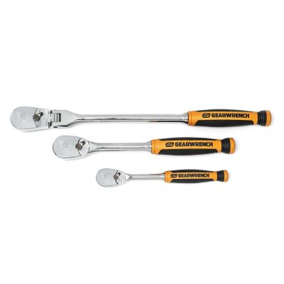 KDT81203T image(0) - GearWrench 3 Pc. 1/4", 3/8" 90T Flex Head Ratchet Set