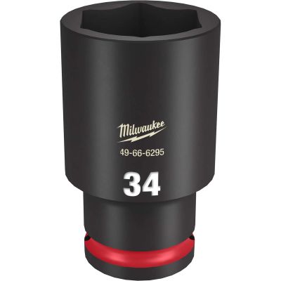 MLW49-66-6295 image(0) - Milwaukee Tool SHOCKWAVE Impact Duty  1/2"Drive 34MM Deep 6 Point Socket