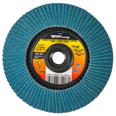 FOR71925-5 image(0) - Forney Industries Double Sided Flap Disc, 40/40 Grits, 4-1/2 in 5 PK
