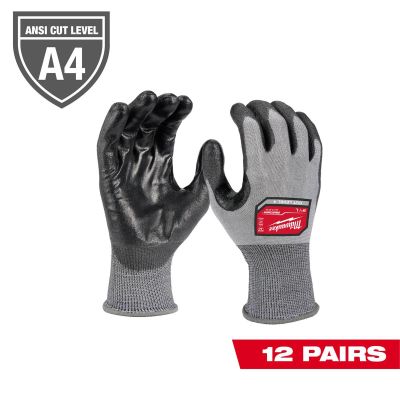 MLW48-73-8742B image(0) - Milwaukee Tool 12 Pair Cut Level 4 High Dexterity Polyurethane Dipped Gloves - L
