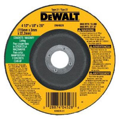 DWTDW4528 image(0) - DeWalt 4.5"x1/8"x7/8" Masonry Cuttg W