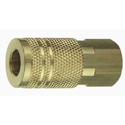 AMFC20B-10 image(0) - Amflo 1/4" Coupler 1/4" Female threads Brass Plated I/M Industrial- Pack of 10