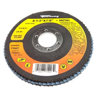 FOR71927-5 image(0) - Forney Industries Flap Disc, Type 27, 4-1/2 in x 7/8 in, ZA60 5 PK