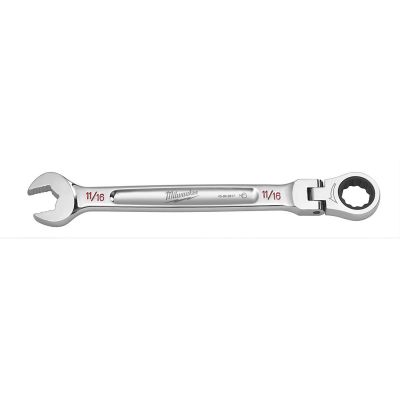 MLW45-96-9817 image(0) - Milwaukee Tool 11/16" Flex Head Ratcheting Combination Wrench