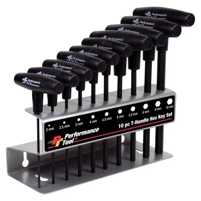 WLMW80275 image(0) - Wilmar Corp. / Performance Tool T-HANDLE HEX KEY SET METRIC 10PC