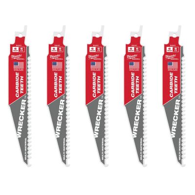 MLW48-00-5541 image(0) - 6" 6 TPI THE WRECKER with Carbide Teeth SAWZALL® Blade 5PK