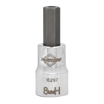 MAY16297 image(0) - Mayhew Mayhew 8 MM Tamper Metric Hex Short Insert Socket Bit, 3/8-Inch Drive