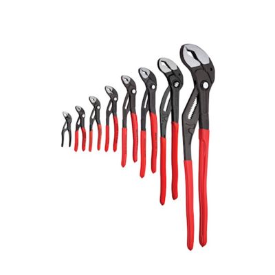 KNP9K0080149US image(0) - KNIPEX Cobra® QuickSet Water Pump Pliers Set contains 4", 5", 6", 7", 10", 12", 16" and 22"