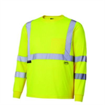 SRWV1054260U-M image(0) - Pioneer Pioneer - Birdseye Long-Sleeved Safety Shirt - Hi-Viz Yellow/Green - Size Medium