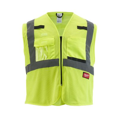 MLW48-73-5112 image(0) - Class 2 High Visibility Yellow Mesh Safety Vest - L/XL
