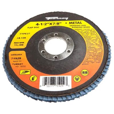 FOR71929-5 image(0) - Forney Industries Flap Disc, Type 27, 4-1/2 in x 7/8 in, ZA120 5 PK