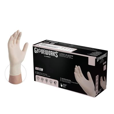 AMXTLF46100 image(0) - Ammex Corporation L Gloveworks Powder Free Textured Latex Gloves