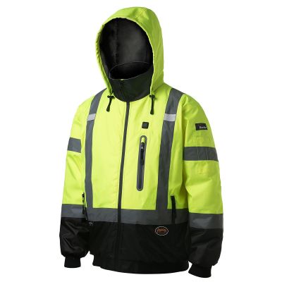 SRWV1210160U-3XL image(0) - Pioneer Pioneer - Hi-Vis Heated Bomber Jacket - Yellow/Green - Size 3XL