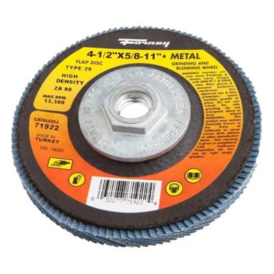FOR71922-5 image(0) - Forney Industries Flap Disc, High Density, Type 29, 4-1/2 in x 5/8 in-11, ZA80 5 PK