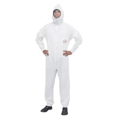SAS6938 image(0) - SAS Safety Moonsuit Nylon/Cotton Coverall, Full Zipper Front, Hood, Velcro Wrist and Ankle, Washable, Large