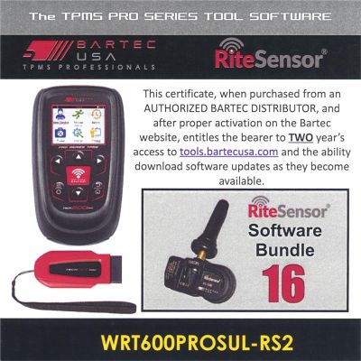 BATWRT600PROSULRS2E image(0) - 2 Year Software License for the Tech600PRO w/ 16 RITE-SENSORS