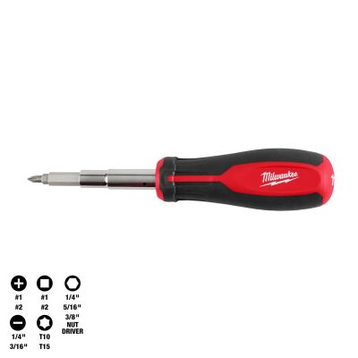MLW48-22-2914 image(0) - Milwaukee Tool 11-in-1 Magnetic Multi-Bit Screwdriver