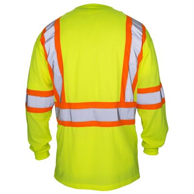 SAS690-1610 image(0) - SAS Safety Class-2 Long Sleeve Reflective Yellow T-Shirt, XL