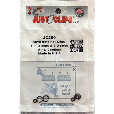 JSC250-5 image(0) - Just Clips 5 PACK 1/4" ANVIL RETAINER CLIP REFILL KIT