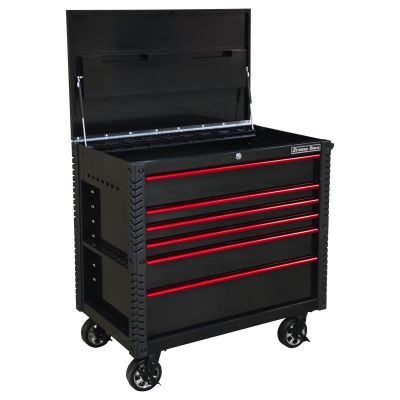 EXTEX4106TCBKRD image(0) - 41 in. 6-Drawer Tool Cart w/Bumpers, Black w/Red-D