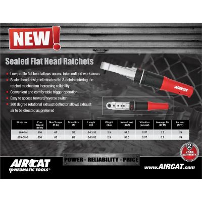 ACA809-SH-5 image(0) - 1/2" Drive Sealed Flat Head Ratchet