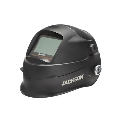 JCK46240 image(0) - Jackson Safety - Welding Helmet - Auto Darkening - Thermoplastic - 2.50" x 3.86" Viewing Area - Shade 4/5-13 Translight ADF 1/1/1/1 - 370 Speed Dial Headgear - With Face Shield - Black - Translight 455 Flip Series