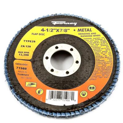 FOR71988-5 image(0) - Forney Industries Flap Disc, Type 29, 4-1/2 in x 7/8 in, ZA120 5 PK