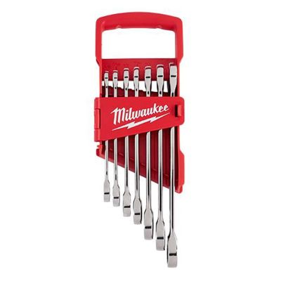 MLW48-22-9406 image(0) - Milwaukee Tool 7pc Ratcheting Combination Wrench Set - SAE