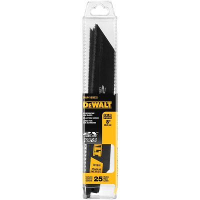 DWTDWA4188B25 image(0) - DeWalt Dewalt 8" 14 TPI Reciprocating Saw Blades - 25 Pack