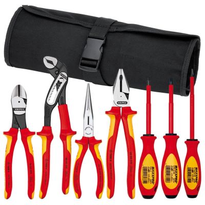 KNP9K989825US image(0) - KNIPEX 7-Piece Pliers/Screwdriver Tool Set in a Nylon Pou