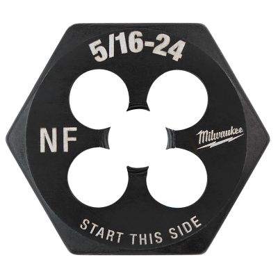 MLW49-57-5344 image(0) - Milwaukee Tool 5/16"-24 NF 1-Inch Hex Threading Die