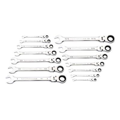 KDT86759 image(0) - GearWrench 14 Pc 90T 12 PT SAE Flex Combi Ratchet Wrench Set