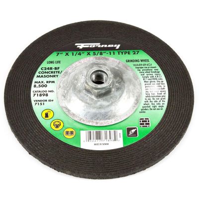 FOR71898 image(0) - Forney Industries Grinding Wheel, Masonry, Type 27, 7 in x 1/4 in x 5/8 in-11